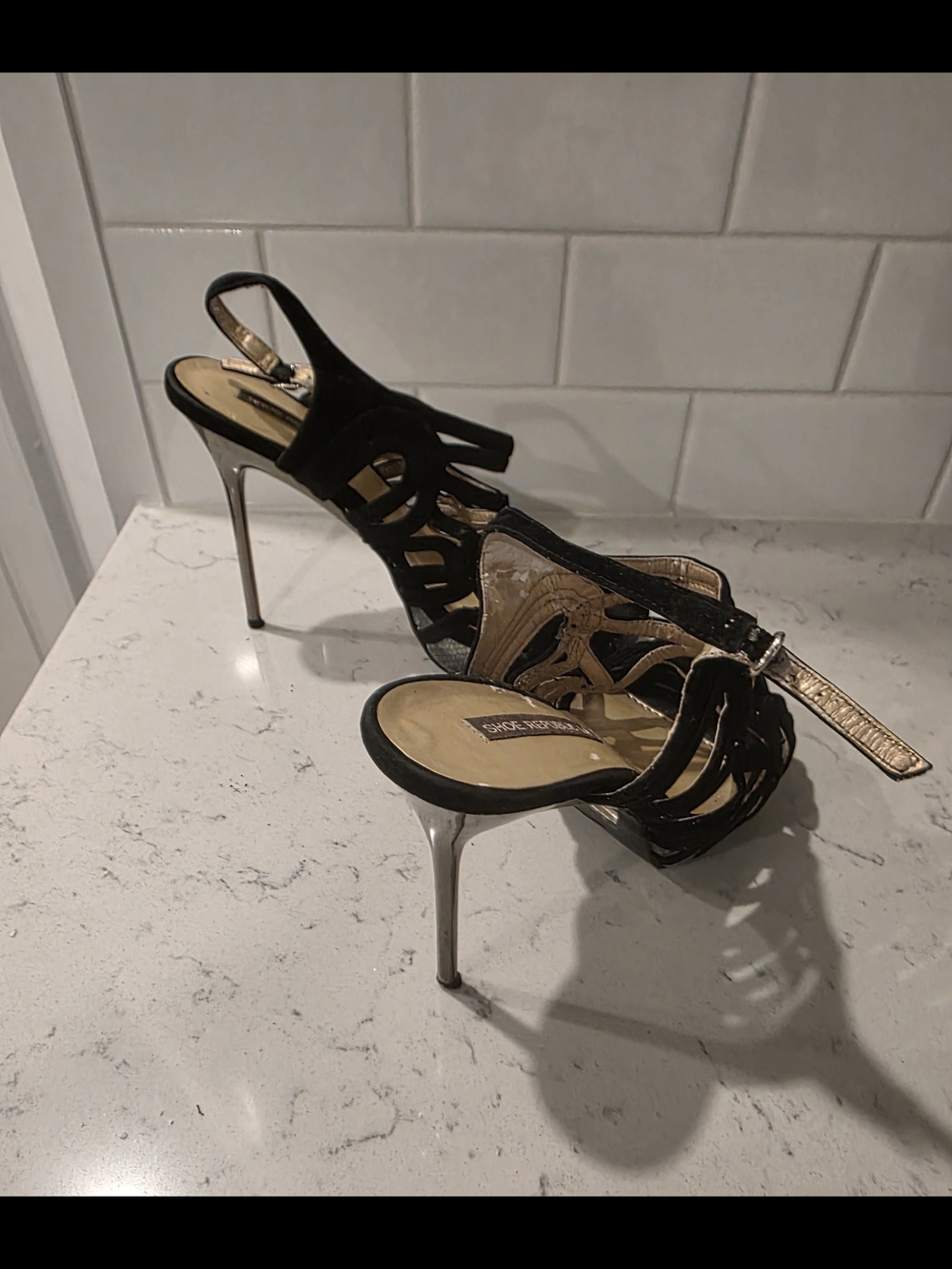 Black Strappy High Heel Sandals - Designer Style